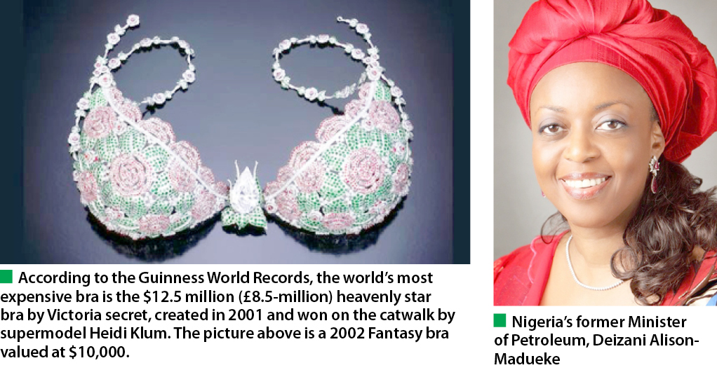 And this is what a $12.5 million bra looks like, it's currently