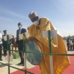 Kano State Governor, Dr Abdullahi Umar Ganduje laying the wreath at the Armed Forces Remembrance Day commemoration