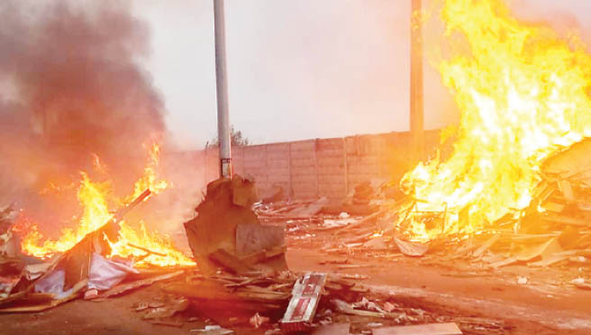 Shanties set on fire in some Lagos settlement