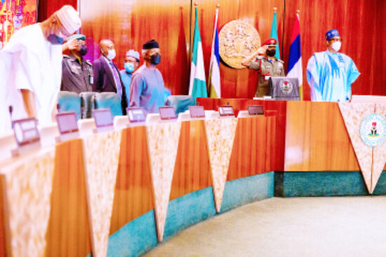 President Buhari presides over the Federal Executive Council Meeting in the Council Chambers at State house, Abuja yesterday