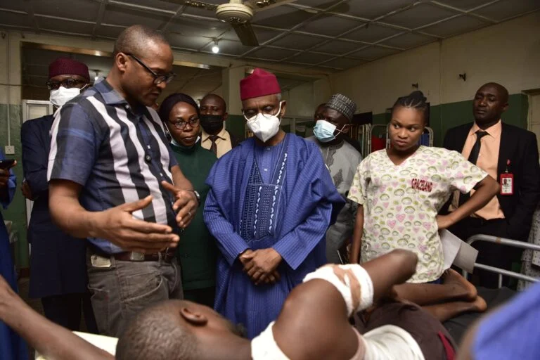 PHOTOS: El-Rufai, deputy visit train attack victims in hospital