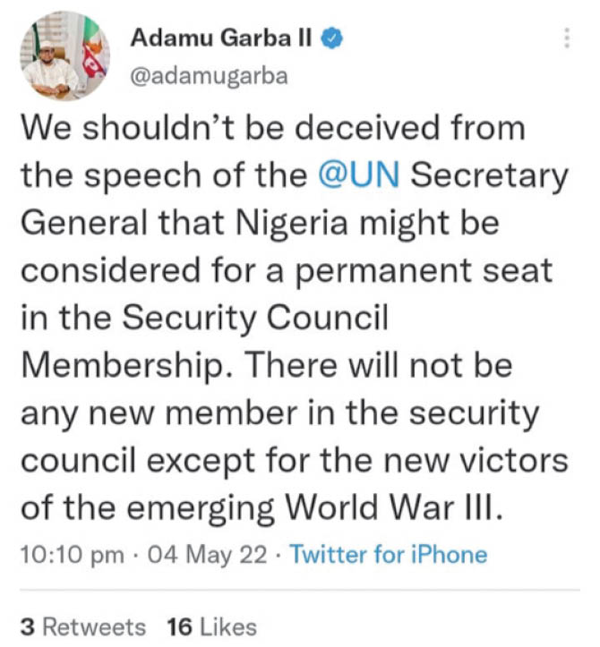 Did UN Secretary General promise Nigeria permanent seat on the Security Council