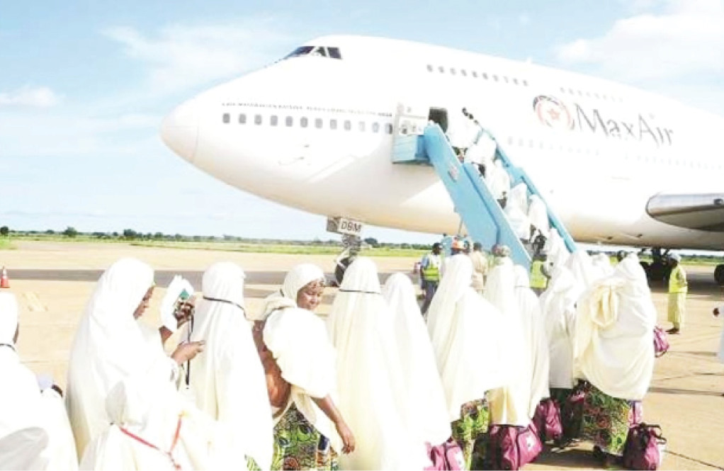 File photo of intending pilgrims leaving Nigeria for Saudi Arabia. Photo: Lami Sadiq