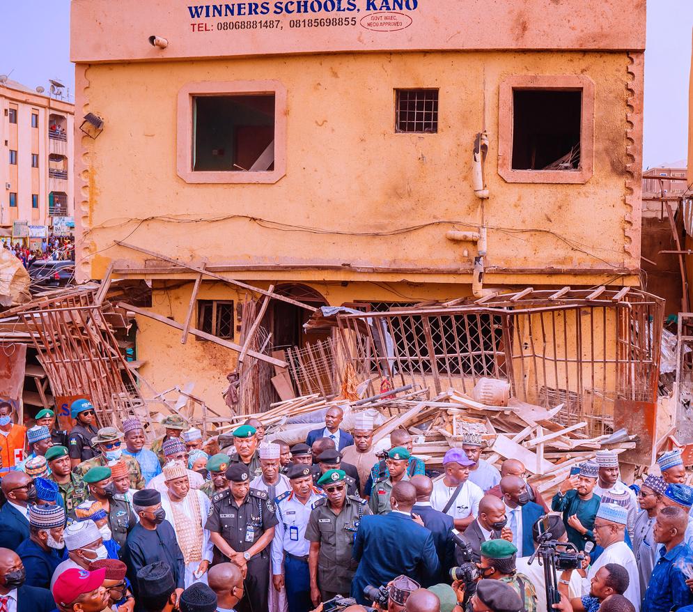 Osinbajo Visits scene of Kano explosion, condoles with victims, families