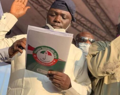 2023 Agbu Kefas Receive Taraba Pdp Certificate Of Return Daily Trust