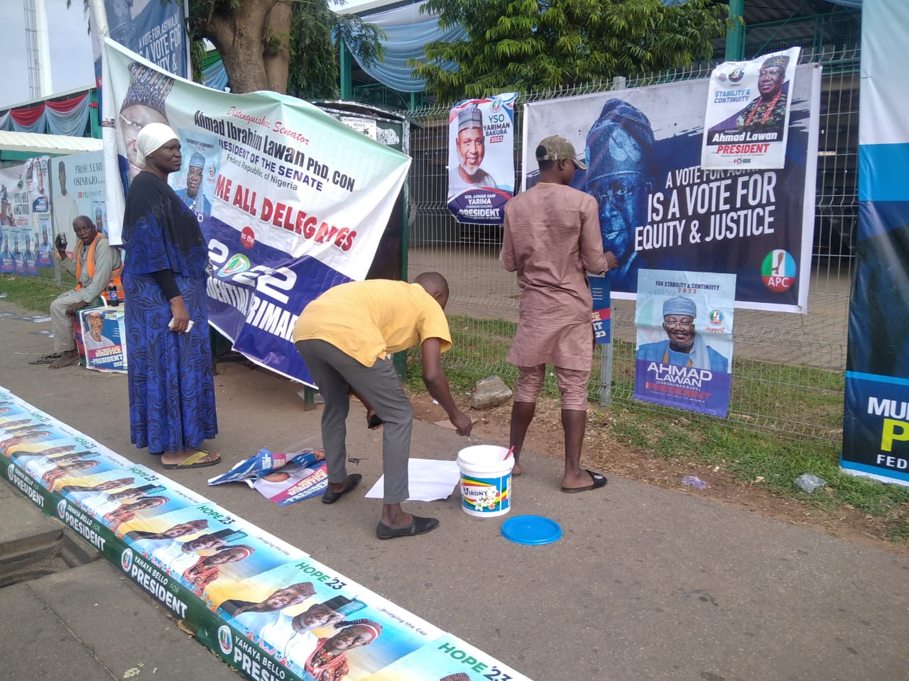 APC primary: Posters of presidential aspirants compete for attention at Eagle Square