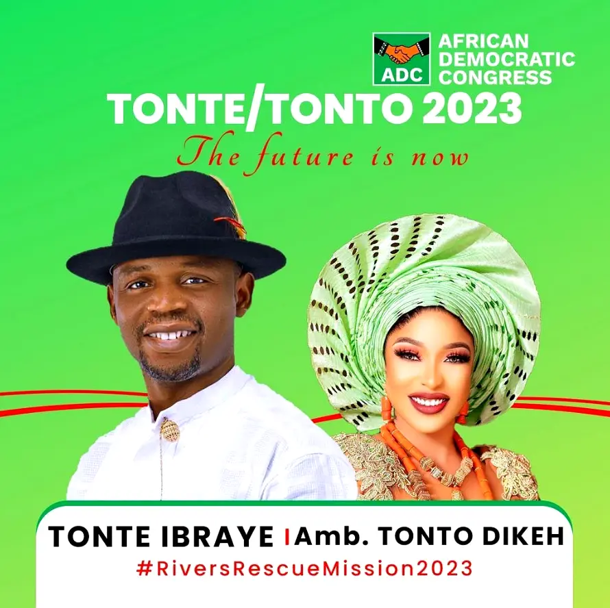 Rivers ADC guber candidate picks Tonto Dikeh as running mate