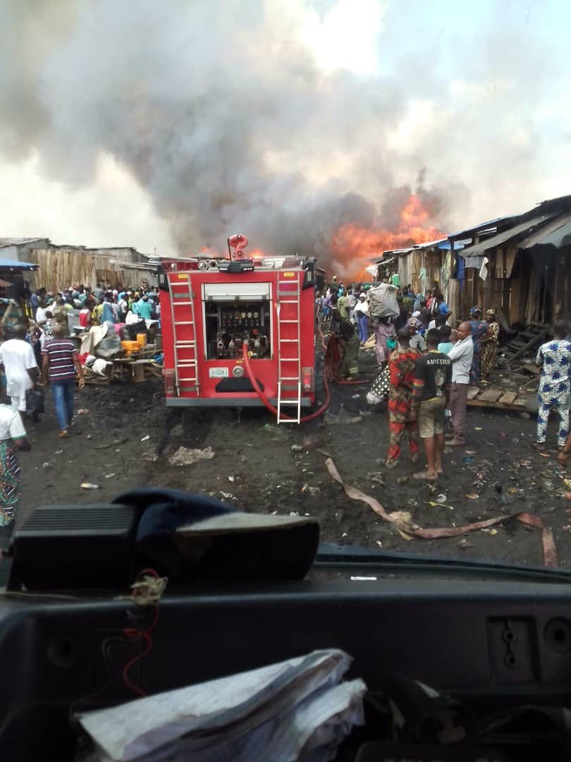 Fire guts plank market in Lagos