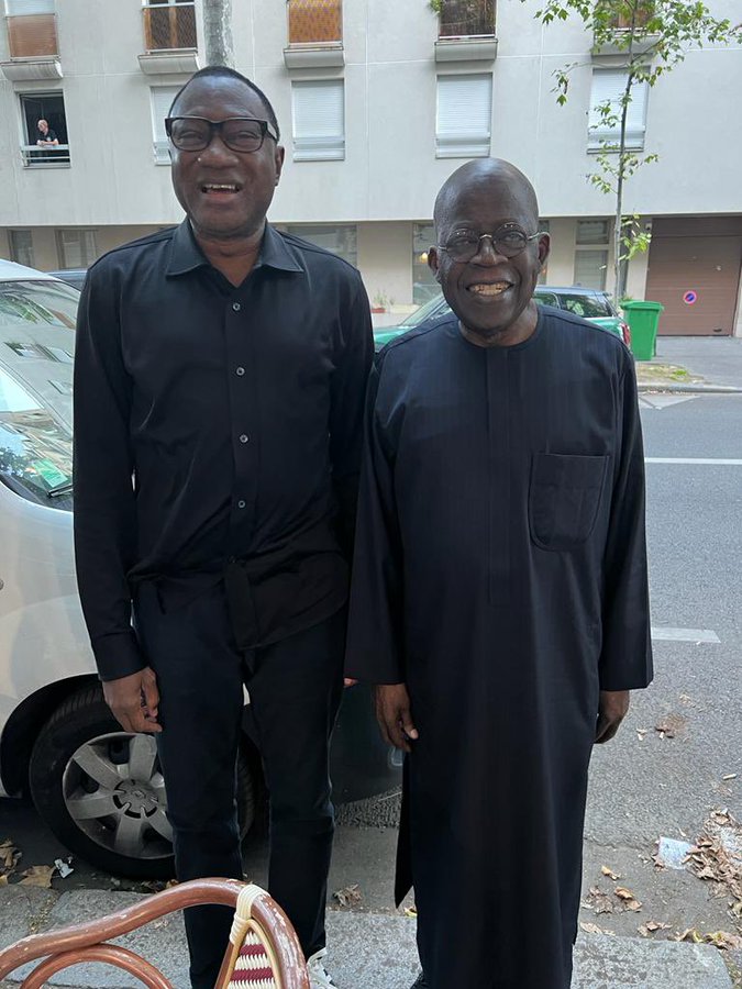 Otedola visits Tinubu in France, endorses him to become president