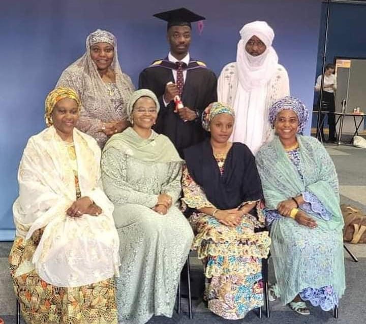 PHOTOS: Sanusi celebrates with family as son bags first class in UK varsity