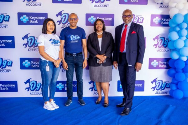 L-R: Izore Bamawo, Divisional Head, Marketing & Corporate Communications, Keystone Bank; Mr. Francis Madukwe, Divisional Head, Apapa Division, Keystone Bank; Mrs. Helen Maiyegun, Regional Head, Region 1, Lagos and West Directorate, Keystone Bank and Mr. Anayo Nwosu, Divisional Head, Retail, SME & Value Chain Keystone Bank at the official launching of the Keystone Apprentice Settlement Savings Account, held in Lagos