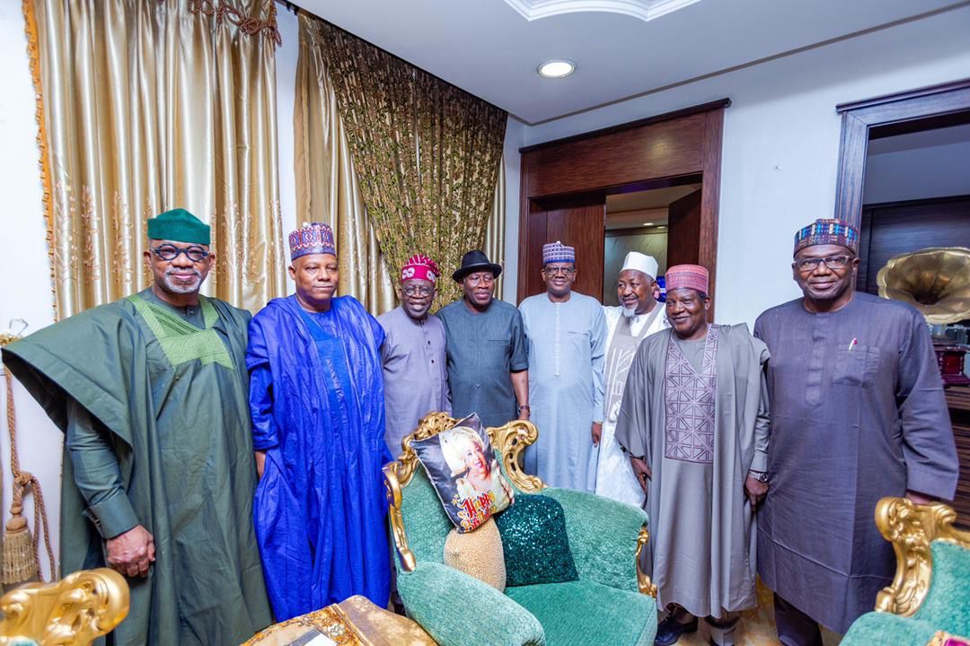 PHOTOS: Tinubu, Shettima, APC Governors storm Jonathan’s residence