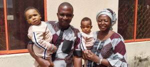 Mr Ambrose and Mrs Mercy Akinmoluwayan with their twins