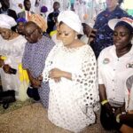 Lagos PDP deputy governorship candidate, Ms. Funke Akindele, at the Ayo Ni O Cherubim and Seraphim Movement Church, Surulere District, Badagry