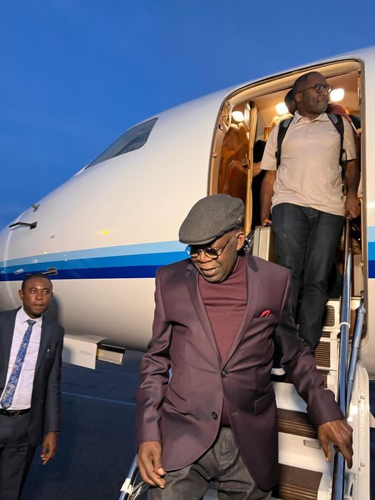 VIDEO: Shettima, Oshiomhole, APC big wigs welcome Tinubu from London