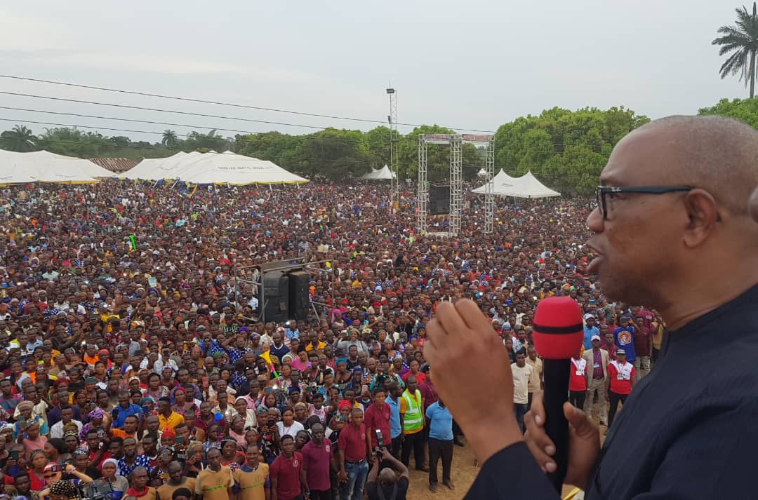 PHOTOS: How Tinubu, Obi pulled crowds on same day in Delta