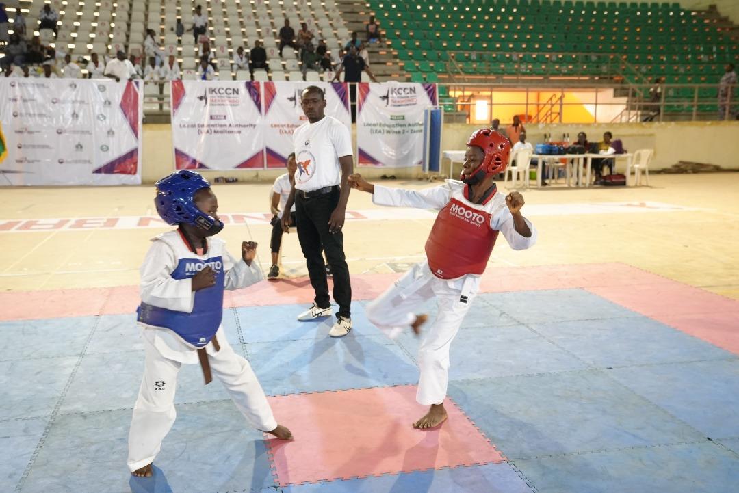 Action at the Taekwondo championship