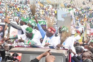 APC Presidential candidate, Bola Tinubu and other APC stalwarts at the rally