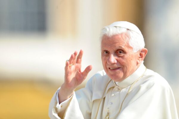 (FILES) In this file photo taken on September 28, 2011 Pope Benedict XVI waves to faithful as he arrives for his weekly general audience at St Peter's square at The Vatican (Photo by Tiziana FABI / AFP)