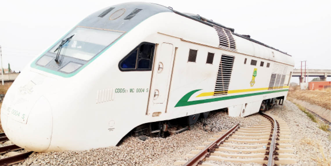 Kaduna-Abuja bound train that derailed along Kubwa Abuja