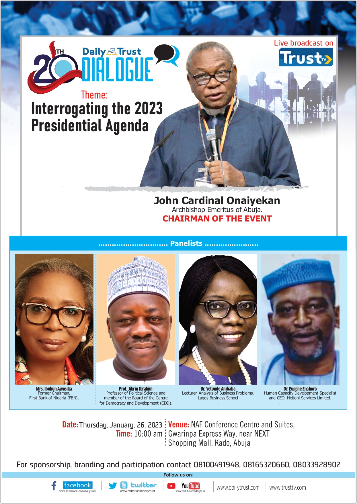 20th Daily Trust Dialogue – Interrogating the 2023 Presidential Agenda