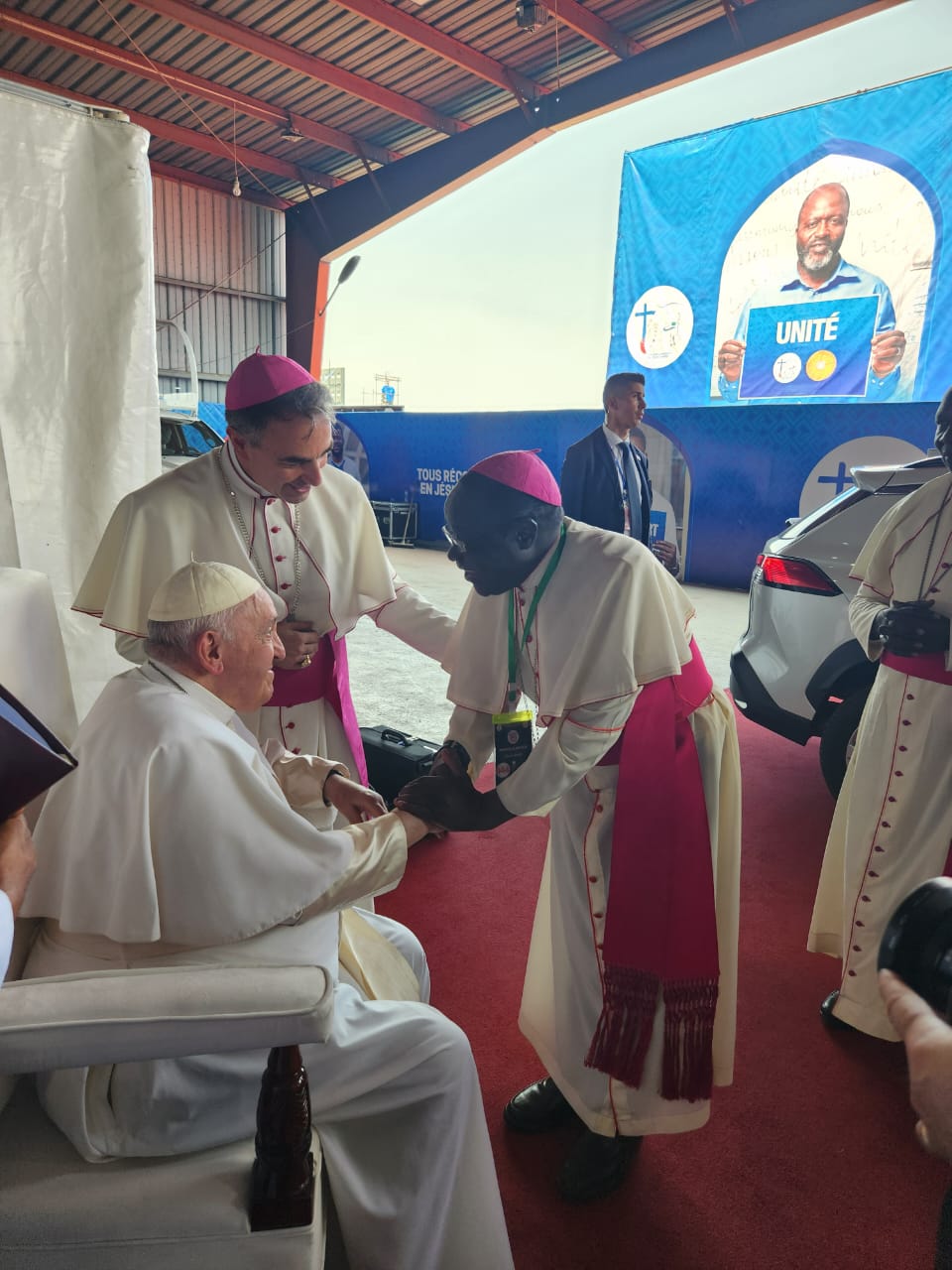 PHOTOS: Bishop Kukah meets Pope in Democratic Republic of Congo