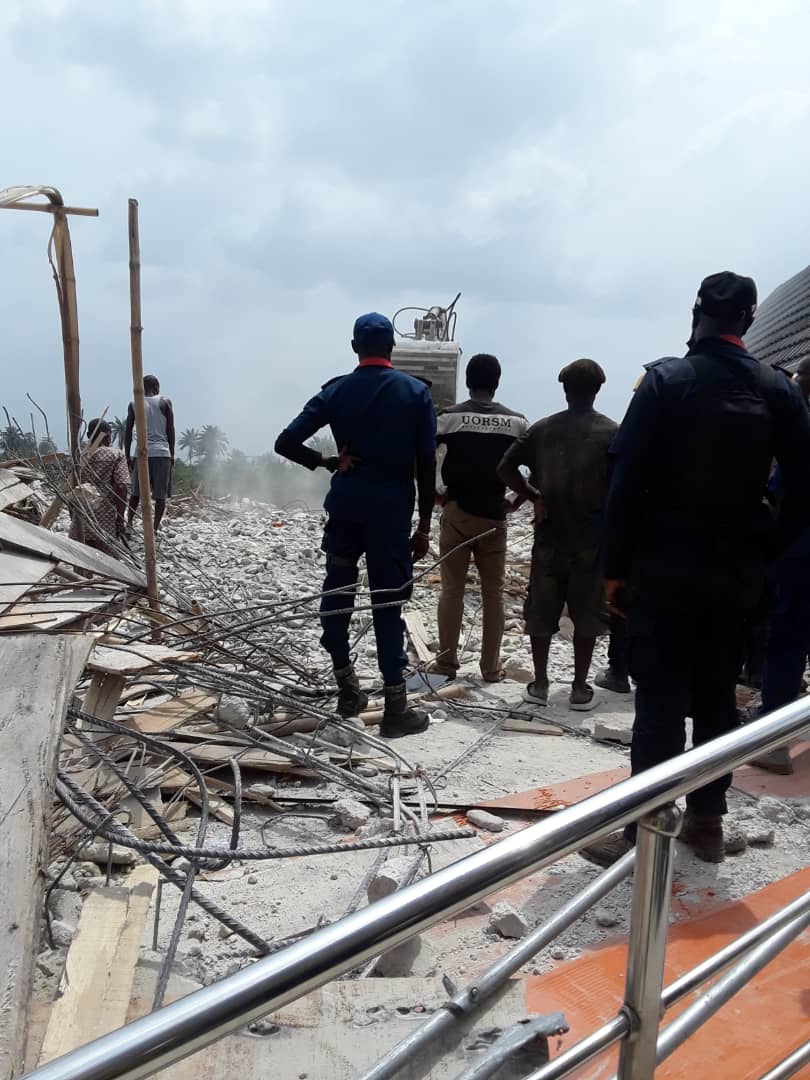 PHOTOS: Building under construction collapses in Rivers