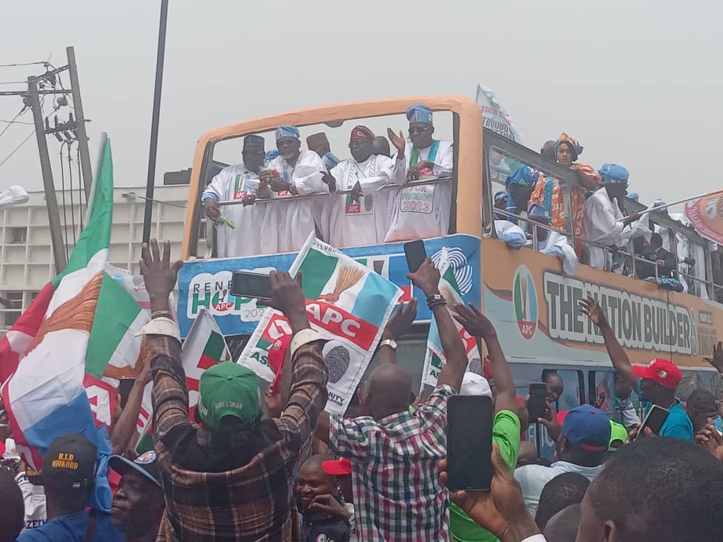 PHOTOS: The moment Tinubu arrived venue of Lagos mega rally