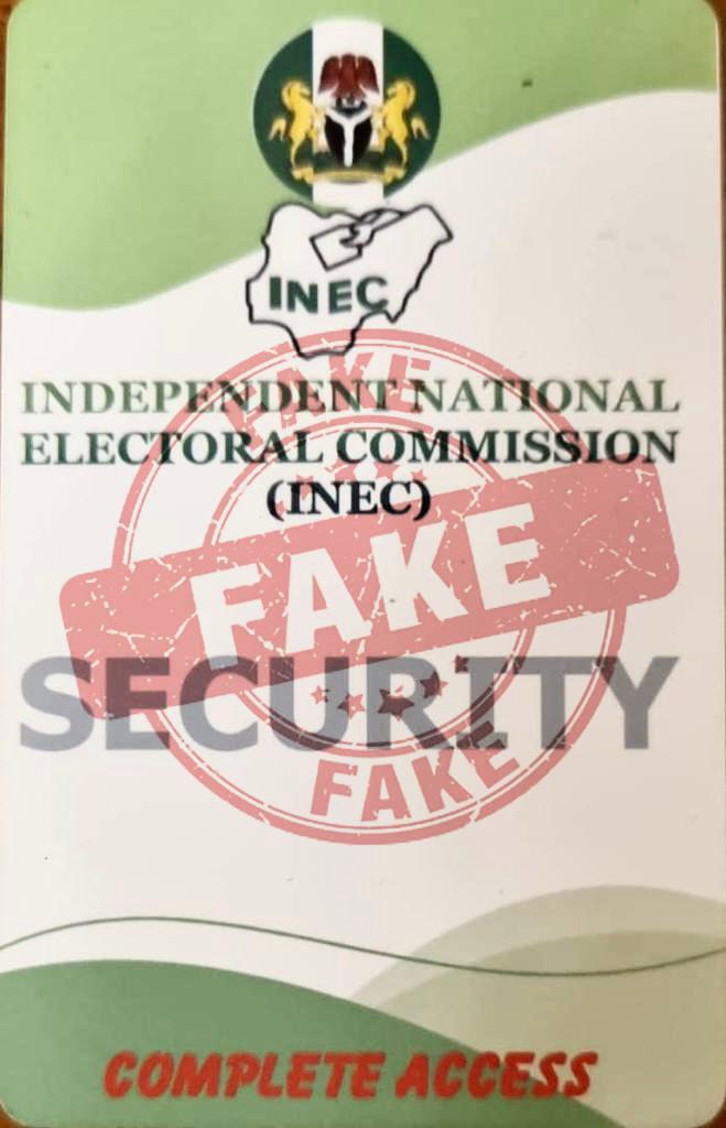 INEC raises alarm over fake identity card for security personnel