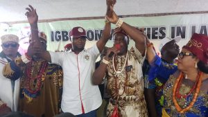 Lagos PDP Governorship Candidate, Dr Abdul-Azeez Adediran (Jandor) being endorsed by Igbo stakeholders in Lagos