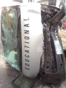 A School bus involved in accident on Thursday at Surulere, Lagos