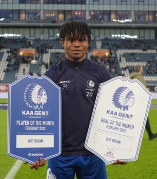 Gift Orban wins player of the month and goal of the month awards