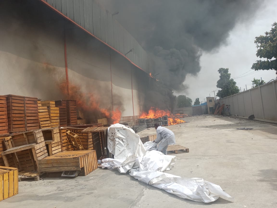 Lagos logistics’ company on Fire