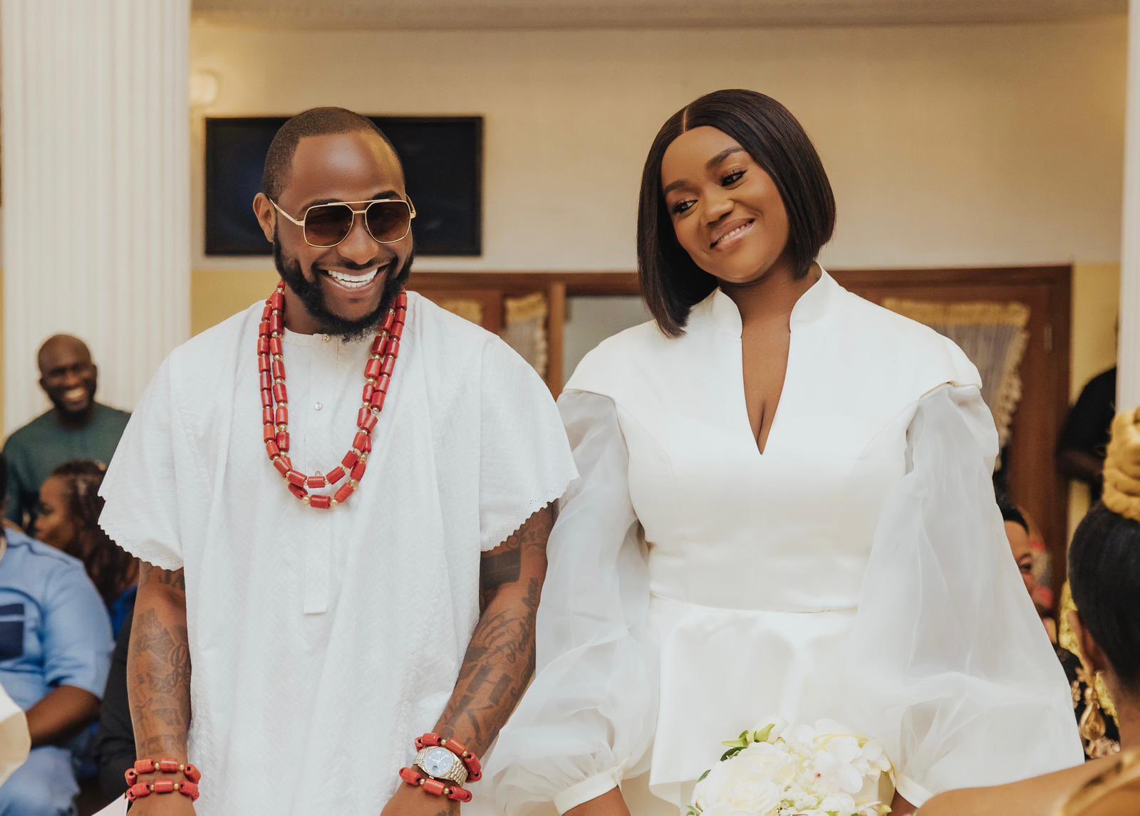 Pictures of Davido, Chioma’s wedding surface