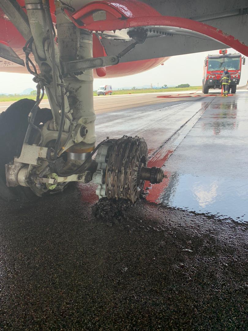 Plane crash-lands at Abuja airport, tyre bursts into flame