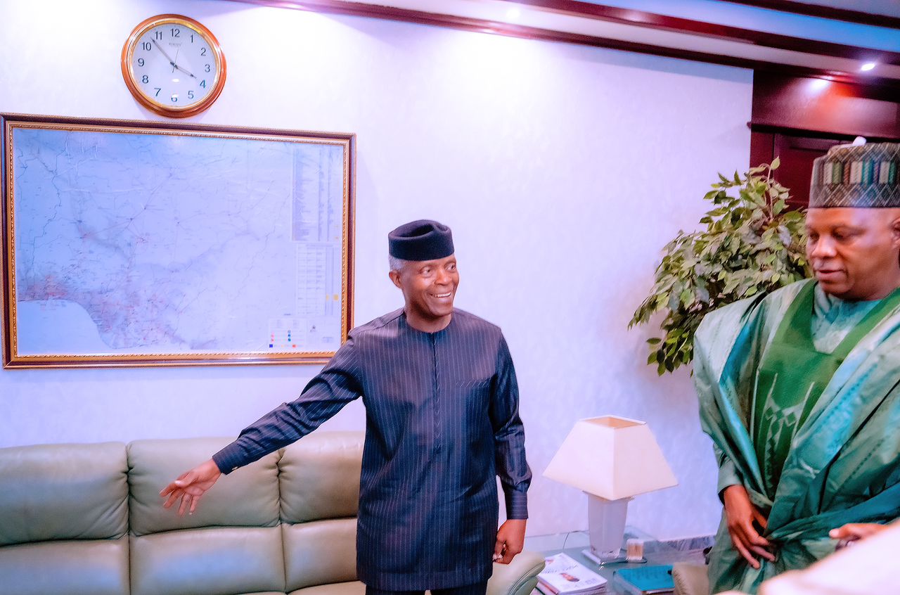 TRANSITION: Osinbajo takes Shettima on Aso Rock tour