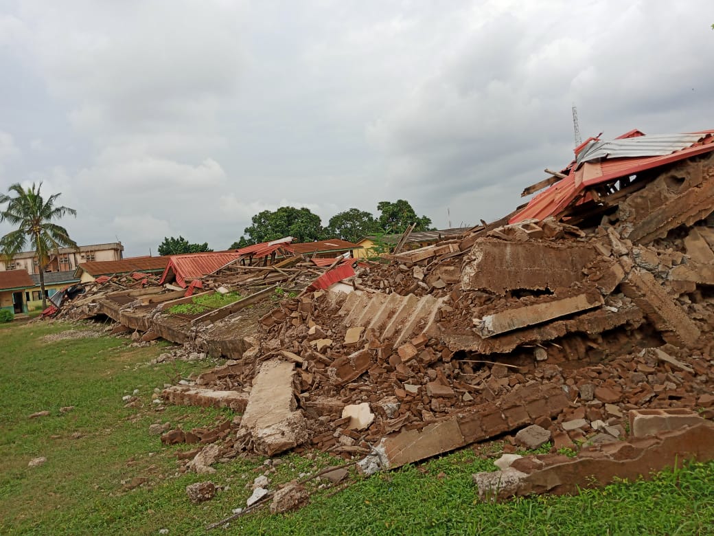 PHOTOS: Ogun Classrooms Collapse After Rainfall