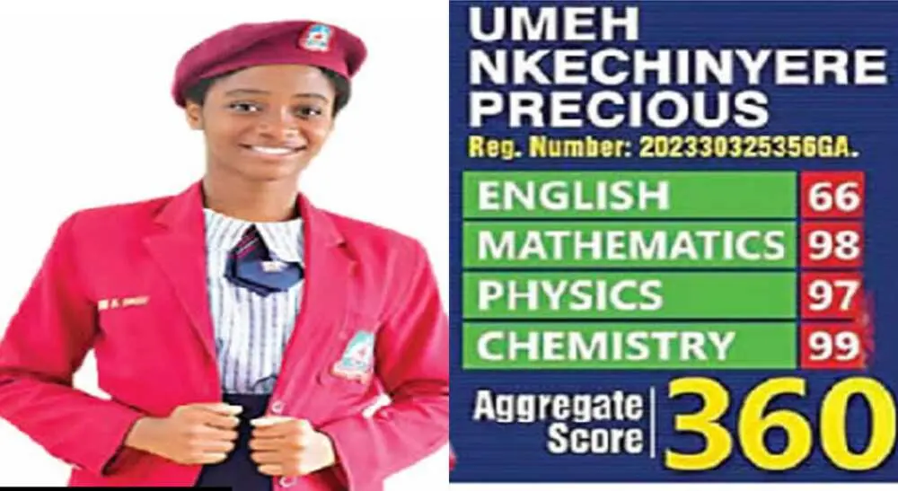 Mmesoma under fire as authentic UTME Top scorer gets N2.5m gift