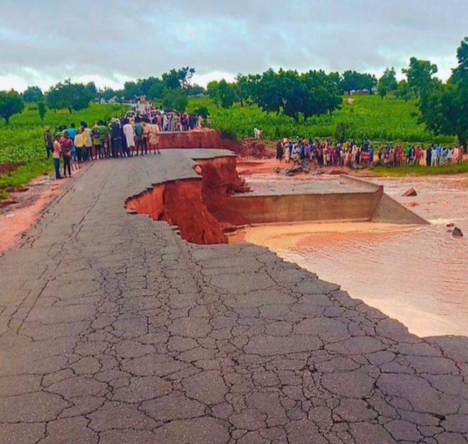 Gombe bridge collapses after downpour