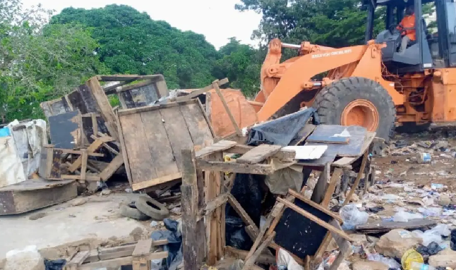 Demolition under Wike continues as Abuja market goes down