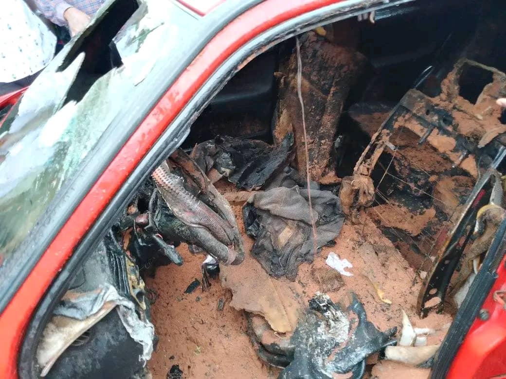 Gov’ship poll: Hoodlums set ablaze SDP chieftain’s car in Kogi