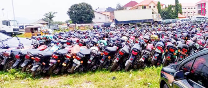 120 commercial motorcycles seized in Abuja