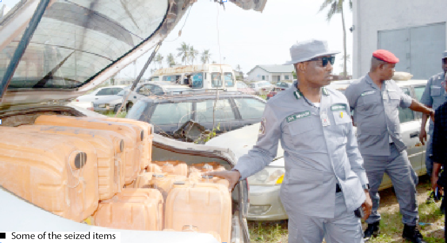 Seme customs impounds 13 petrol-laden tankers, 16 truck-loads of rice