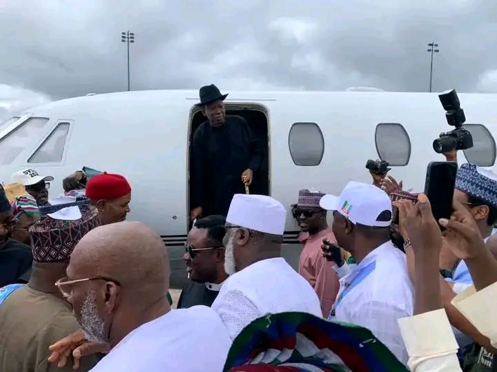 PHOTOS: Ganduje arrives Bayelsa for APC guber campaign