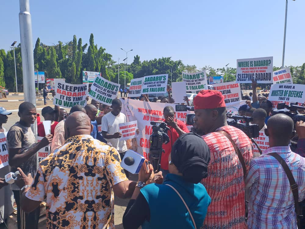 Protesters storm N/Assembly over Kaduna village bombing 