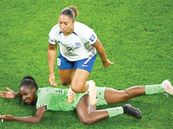 englan’s lauren james stamped on nigeria’s michelle alozie during the fifa women’s world cup round of 16 game