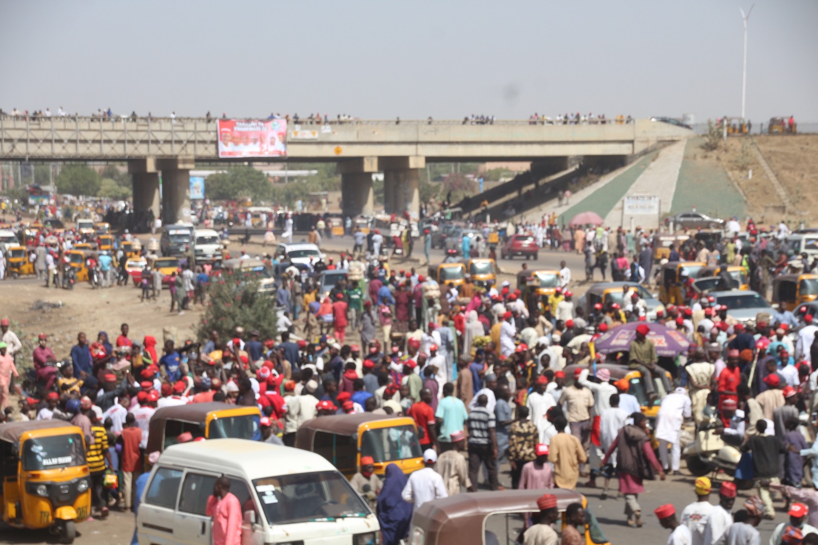 PHOTOS: NNPP supporters troop out ahead of Gov Yusuf’s arrival in Kano