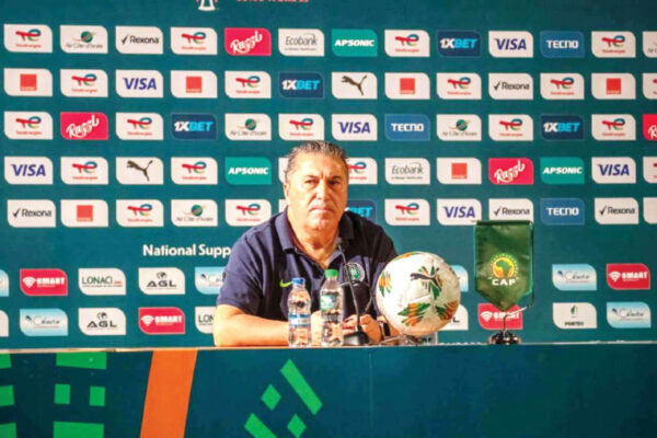 super eagles coach, jose peseiro during a pre match conference