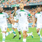 super eagles players celebrating the goal scored against ivory coast on thursday