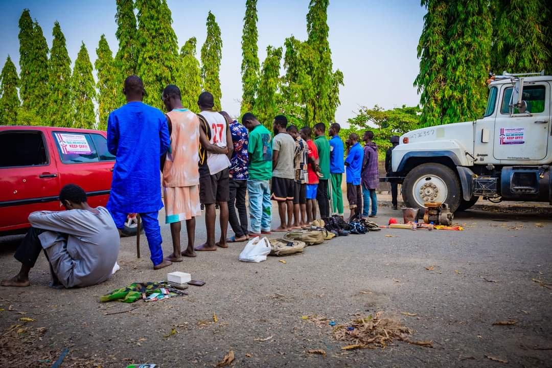 NSCDC parades 13 suspects for unlawful possession of explosives, illegal arms, others 